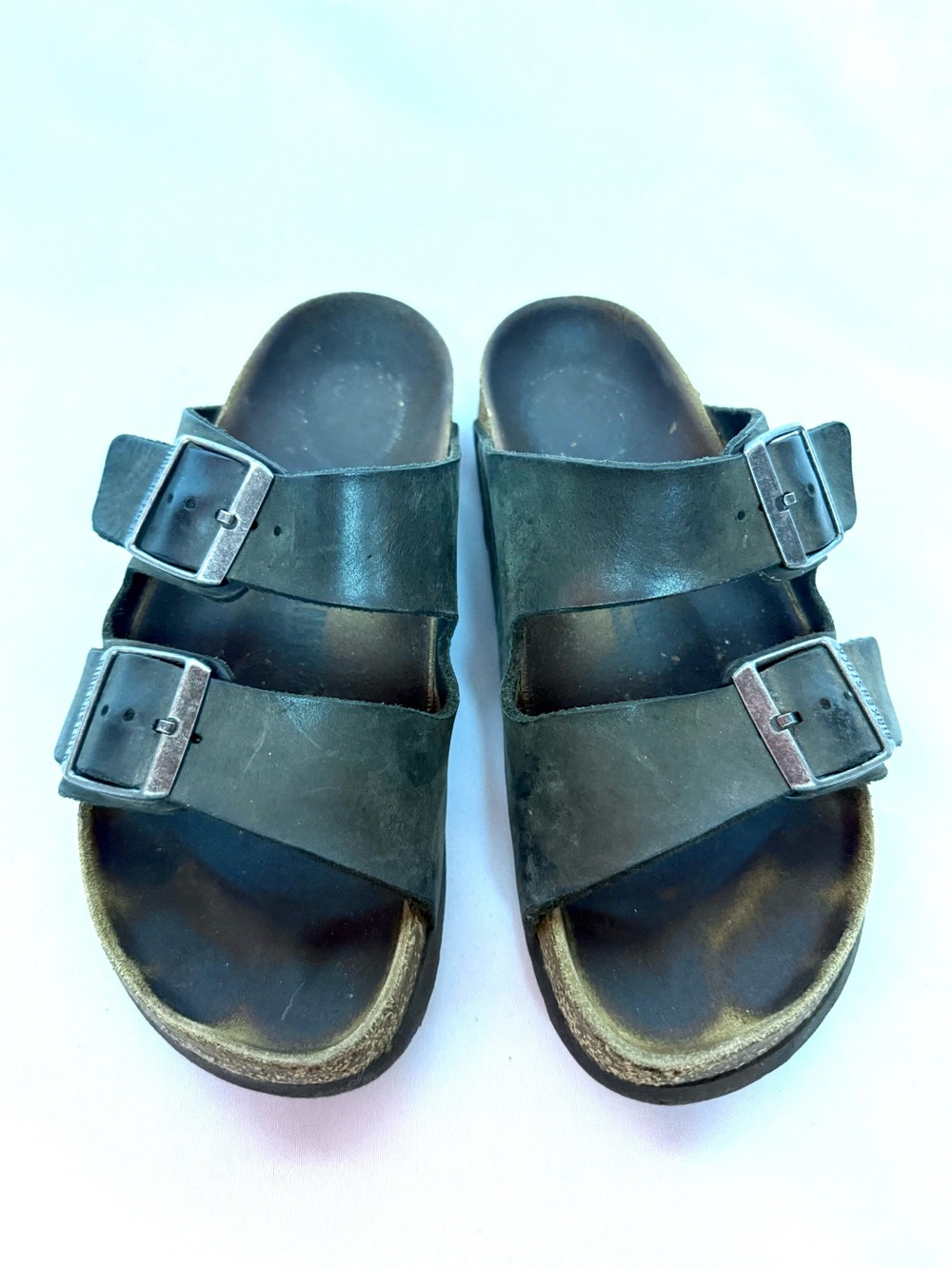 Birkenstock Arizona Black Oiled Leather Sandals Size 38 EU US 7–7.5